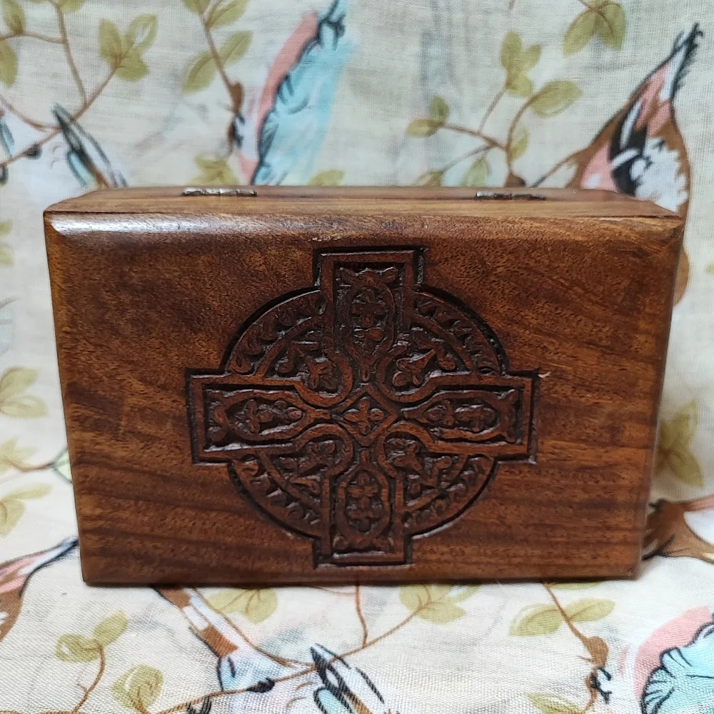 Native American Navajo Sun Wood Wooden Jewelry Craft Stash Secrets Crafted Box